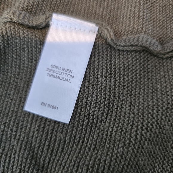 J. Jill Olive Green Open Cardigan. - Picture 2 of 8